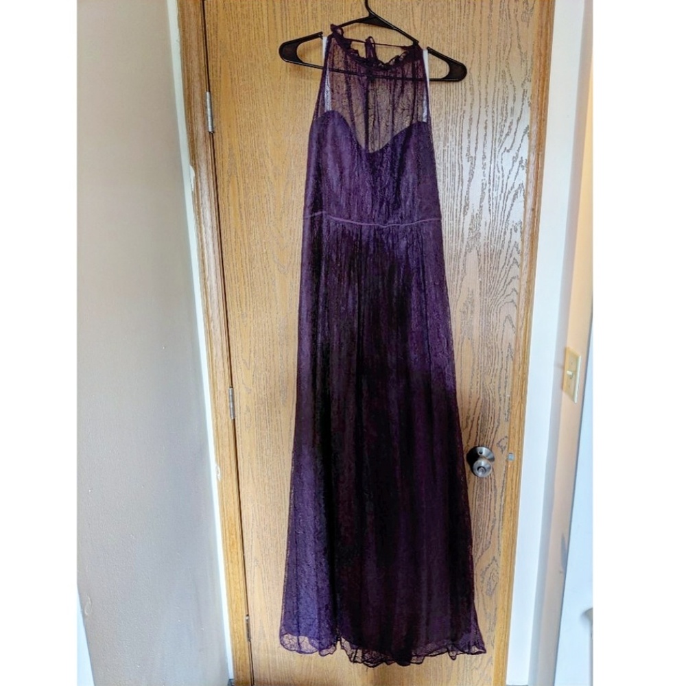 David's Bridal Floor-Length Lace Bridesmaid Dress